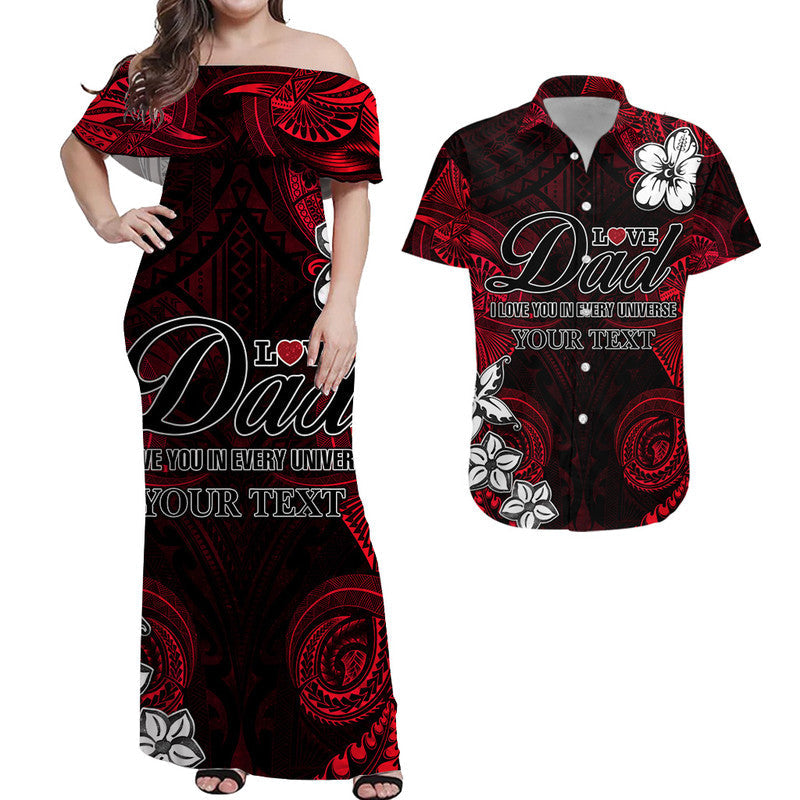 Personalised Polynesian Matching Hawaiian Shirt And Dress Fathers Day I Love You In Every Universe Red LT8 - Wonder Print Shop