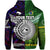 Custom New Zealand Cook Islands Zip Hoodie Together Purple, Custom Text And Number LT8 - Wonder Print Shop