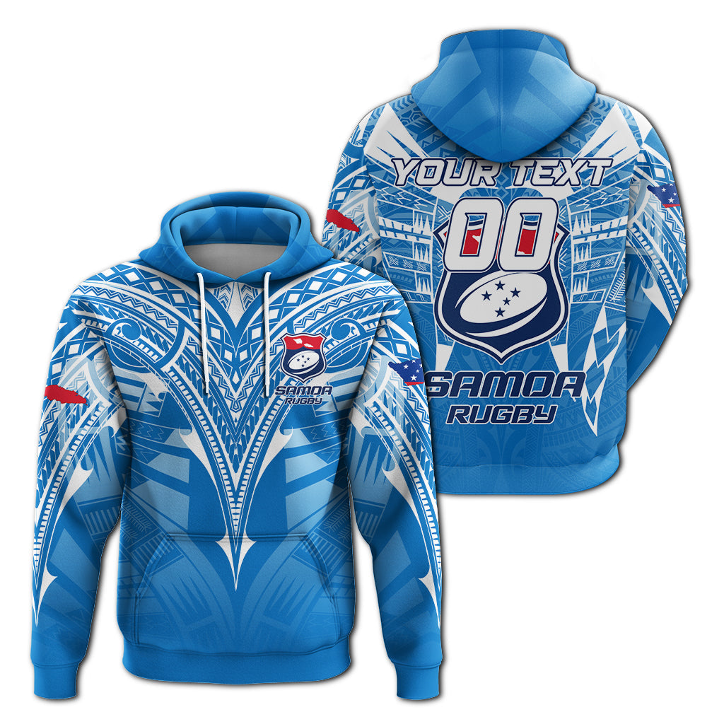 Custom Personalised Samoa Rugby Toa Samoa Blue Style Hoodie LT2 - Wonder Print Shop