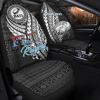 Black Fiji rugby bati tapa seat covers on car seats, full front and base prints