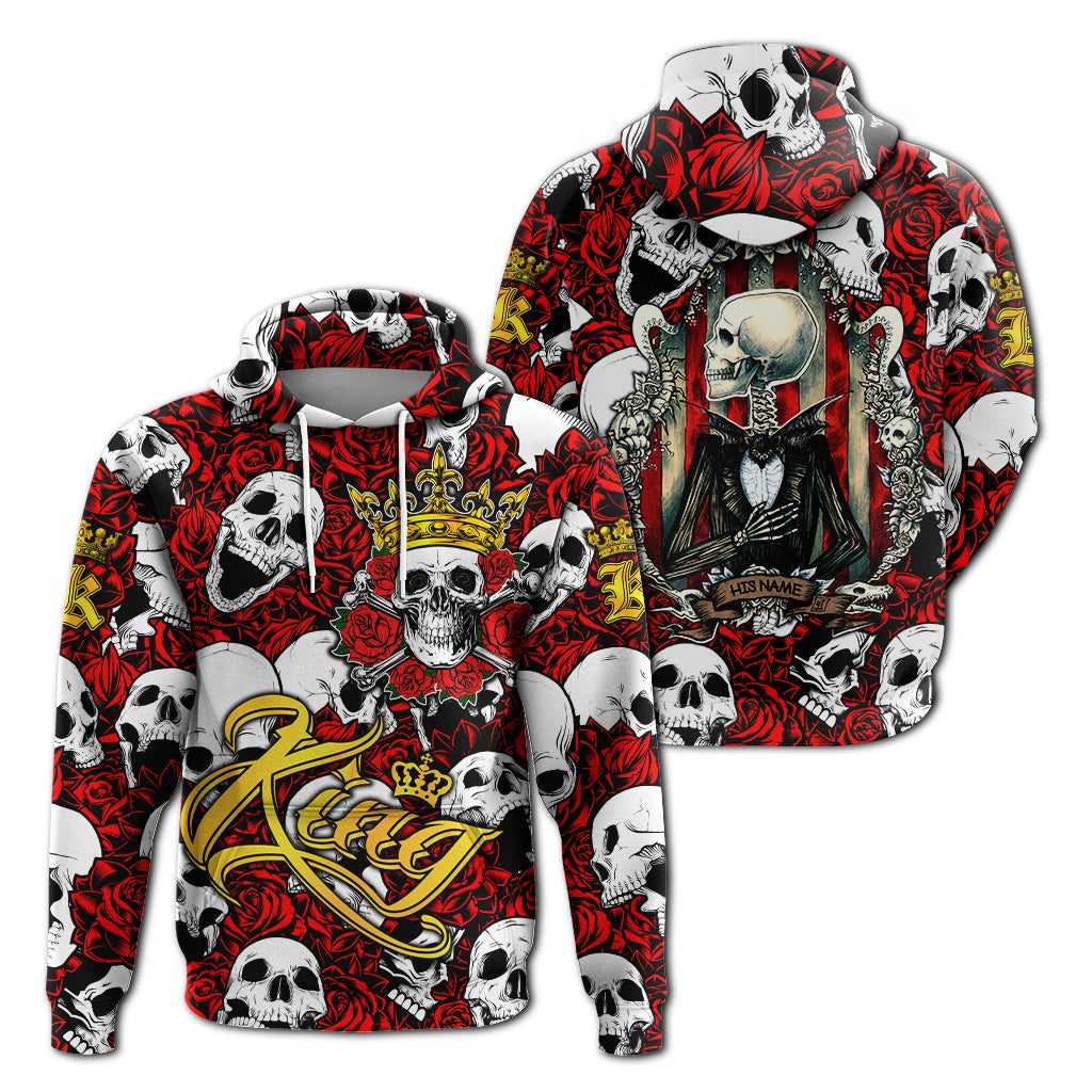 Custom Skull Rose King Death Cannot Divide Us Hoodie LT2 - Wonder Print Shop