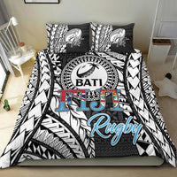Fiji rugby tapa bedding set: BATI Rugby text and feather graphic with 2 pillowcases