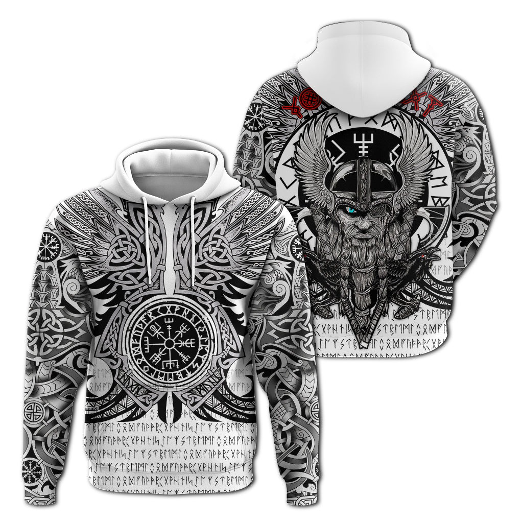 Custom Viking Vegvisir Odin With Huginn And Muninn Hoodie LT2 - Wonder Print Shop