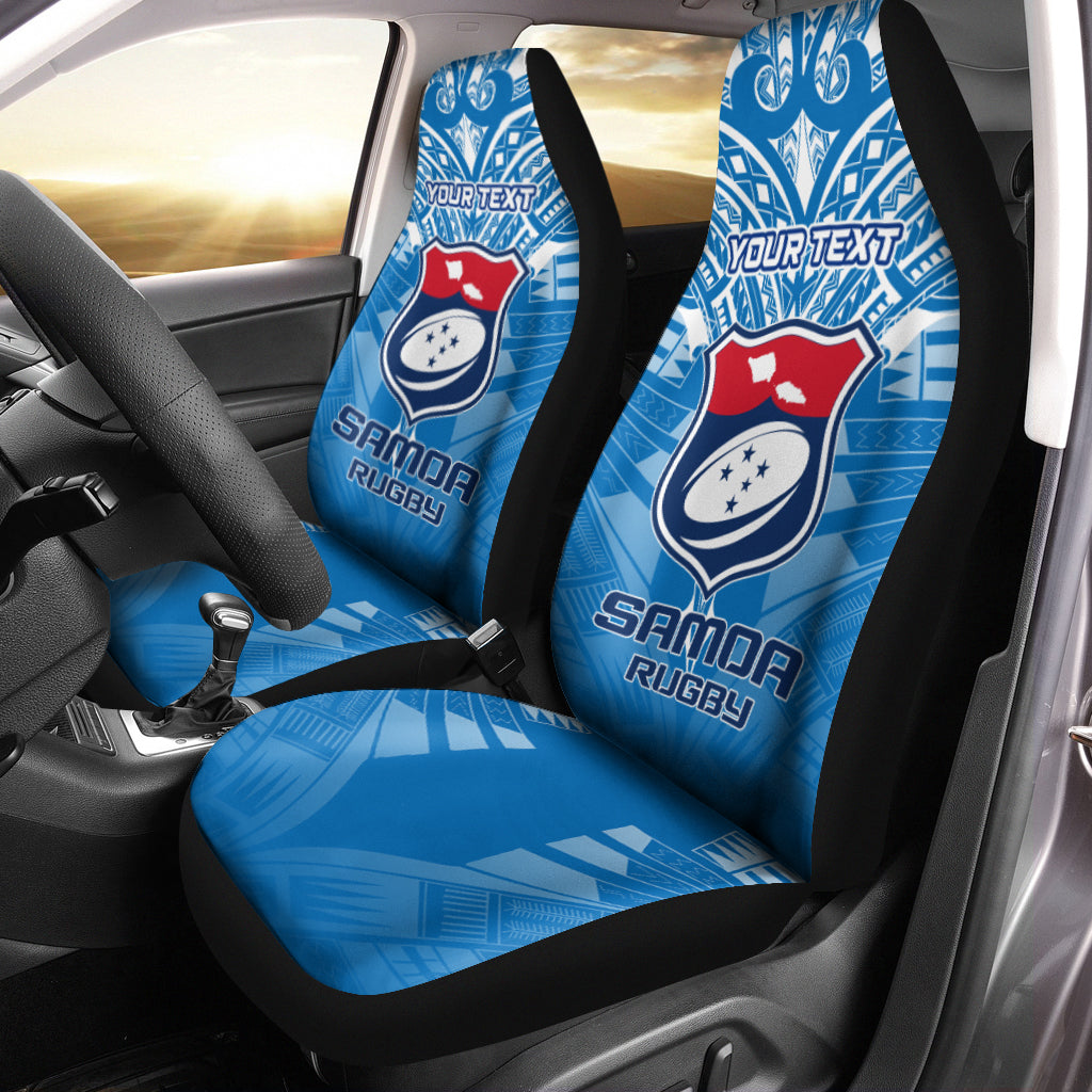 Custom Personalised Samoa Rugby Toa Samoa Blue Style Car Seat Covers - LT2 - Wonder Print Shop