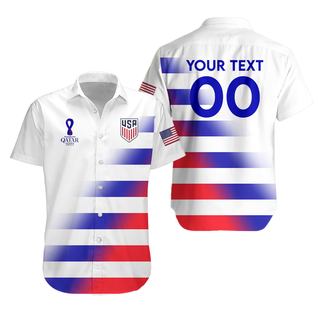 (Custom Personalised) USA Football World Cup 2022 Hawaiian Shirt - LT2 - Wonder Print Shop