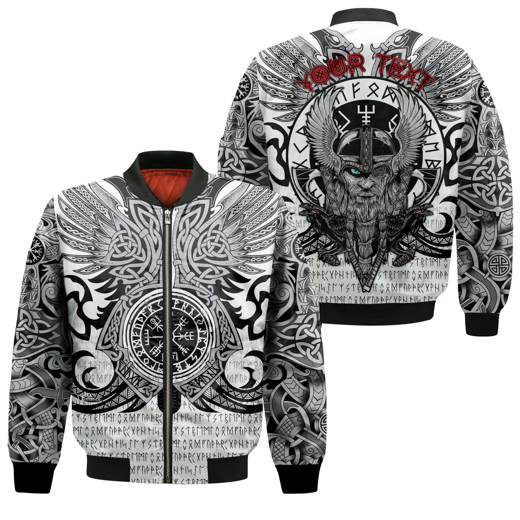 ( Custom Personalised) Viking Viking Vegvisir Odin With Huginn And Muninn Bomber Jacket - LT2 - Wonder Print Shop