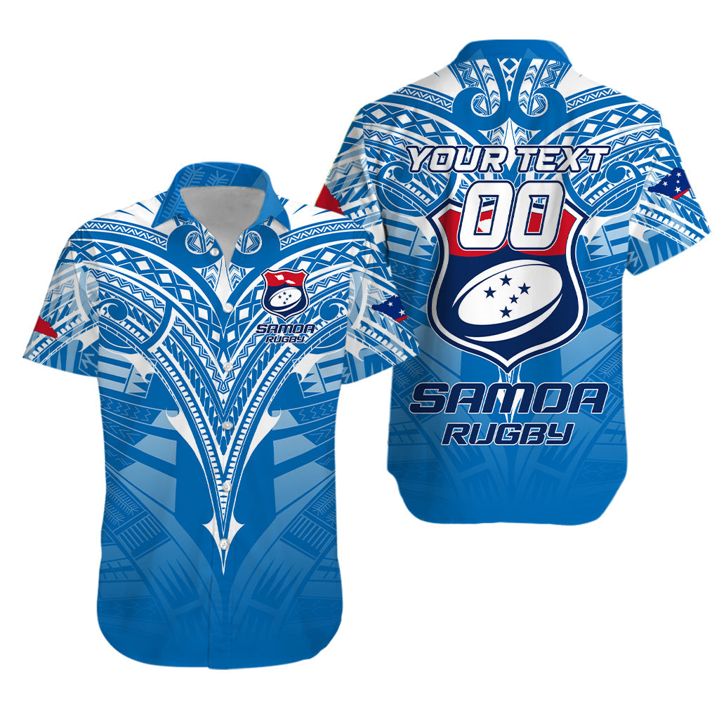 Custom Personalised Samoa Rugby Toa Samoa Blue Style Hawaiian Shirt - LT2 - Wonder Print Shop