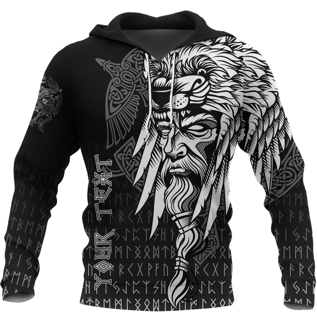 Custom Viking Hoodie Odin Raven And Fenrir On Hand RLT12 - Wonder Print Shop