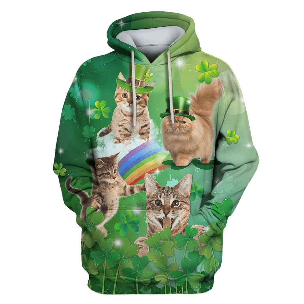 St Patricks Day Hoodie Cute Cats LT8 - Wonder Print Shop