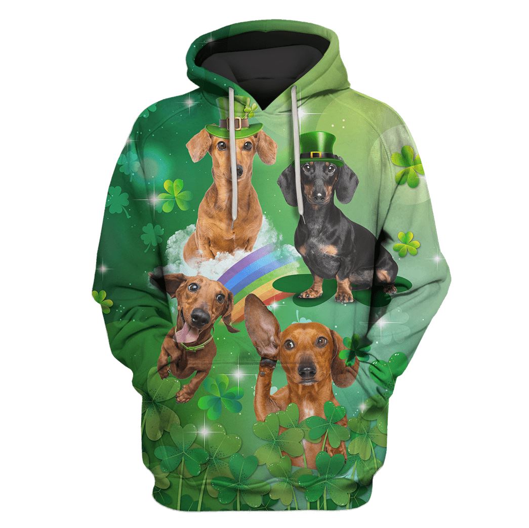 St Patricks Day Hoodie Cute Dachshund LT8 - Wonder Print Shop