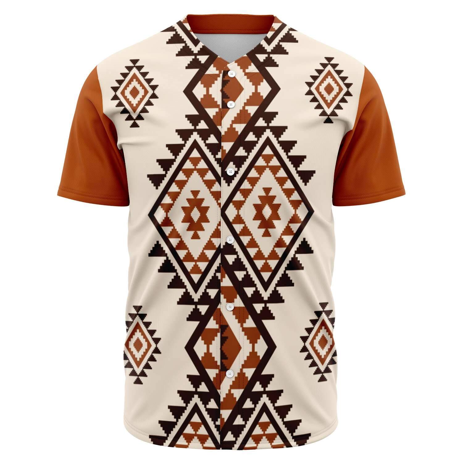 Ethnic Abstract Seamless Native American Baseball Jersey LT10 - Wonder Print Shop