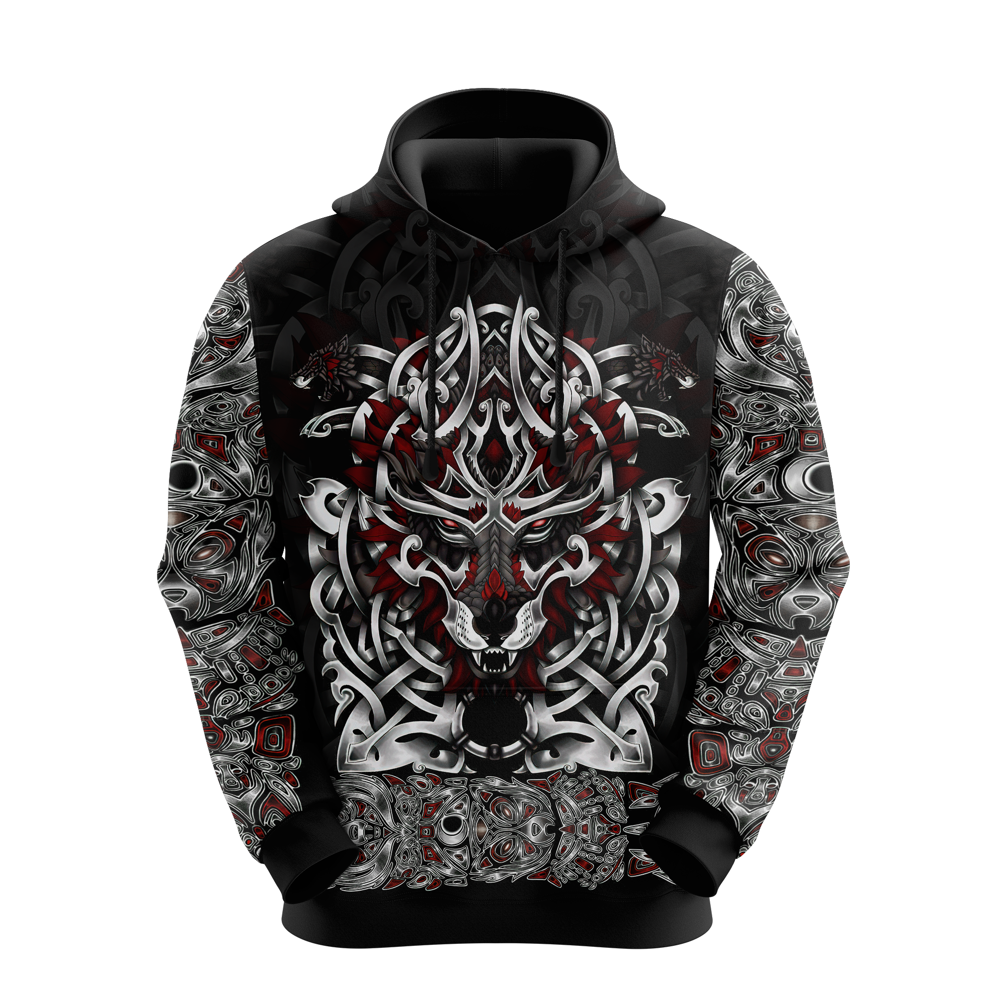 Viking Clothing Wolf Viking All Over Printed Hoodie RLT12 - Wonder Print Shop