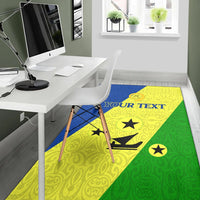 Vanuatu Malampa personalized rug, blue-yellow-green flag style with 'YOUR TEXT' headline