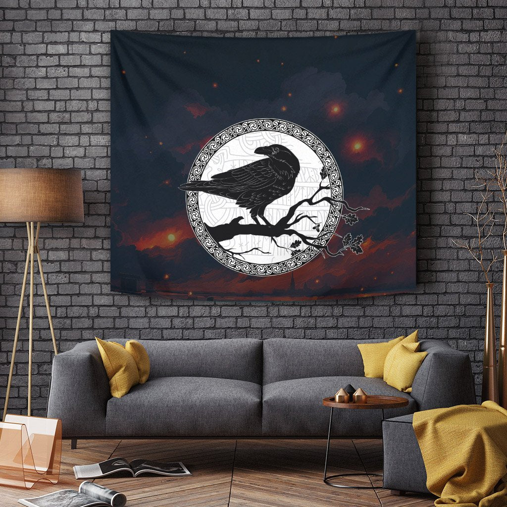 viking-tapestry-raven-of-viking-at-night