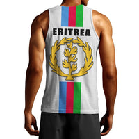 Eritrea men’s tank top back, light gray with ERITREA lettering and crest