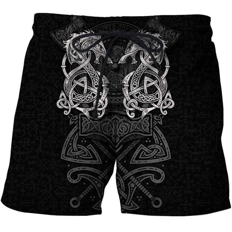 viking-clothing-white-fenrir-viking-wolf-tattoo-shorts