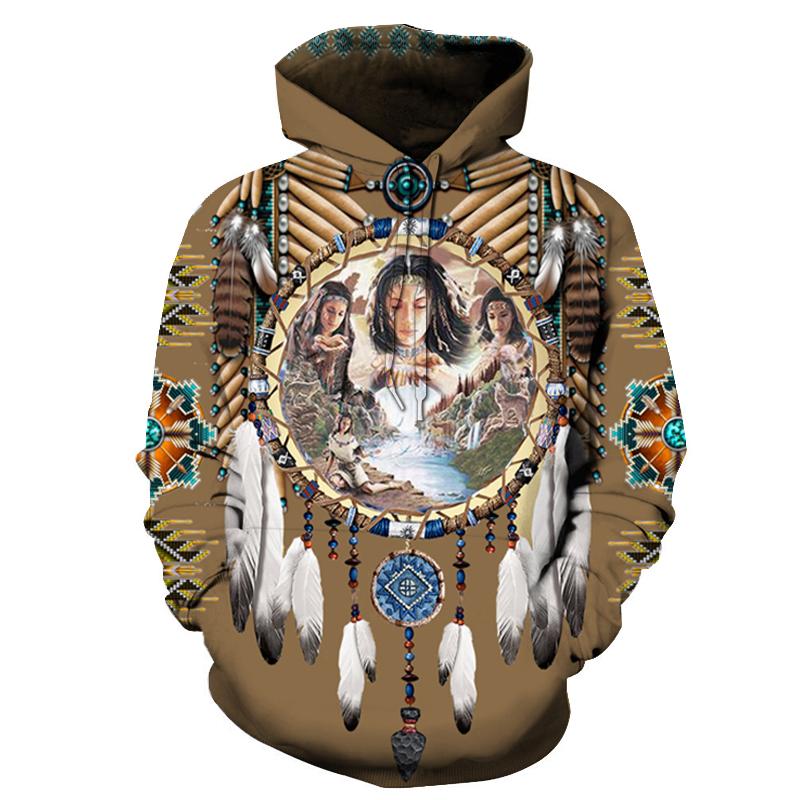 Dreamcatcher Woman Native American All Over Hoodie LT10 - Wonder Print Shop