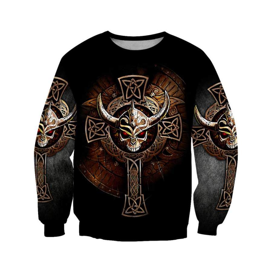 Viking Clothing Viking Skulls Sweatshirt RLT12 - Wonder Print Shop