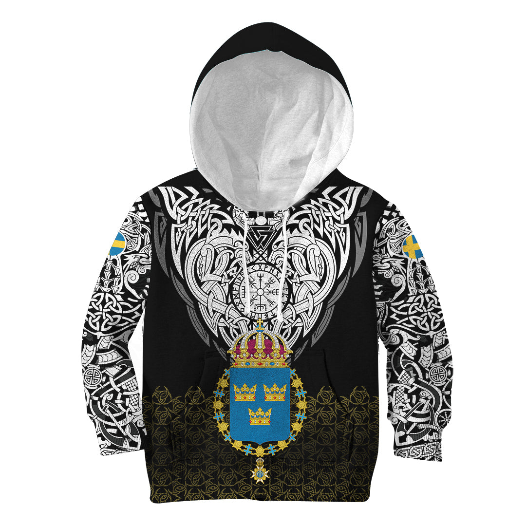 Viking Hoodie Kid Sweden Viking Symbol RLT12 - Wonder Print Shop