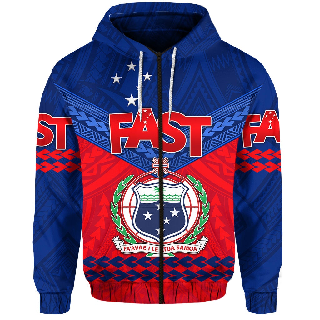 Custom Samoa FAST Party Zip Hoodie Simple Style LT8 - Wonder Print Shop