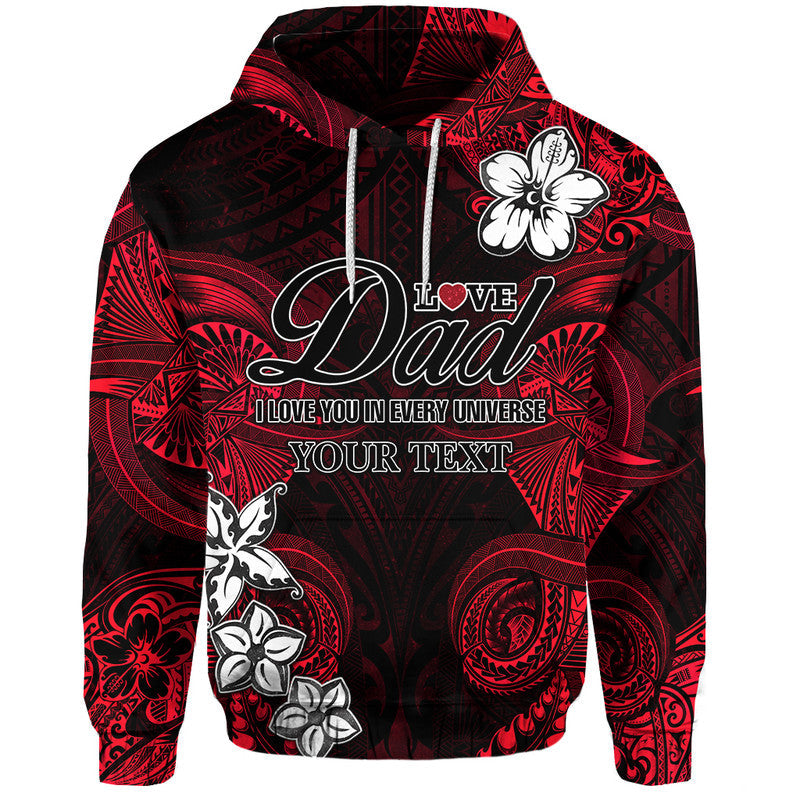 Custom Polynesian Fathers Day Hoodie I Love You In Every Universe Red LT8 - Wonder Print Shop