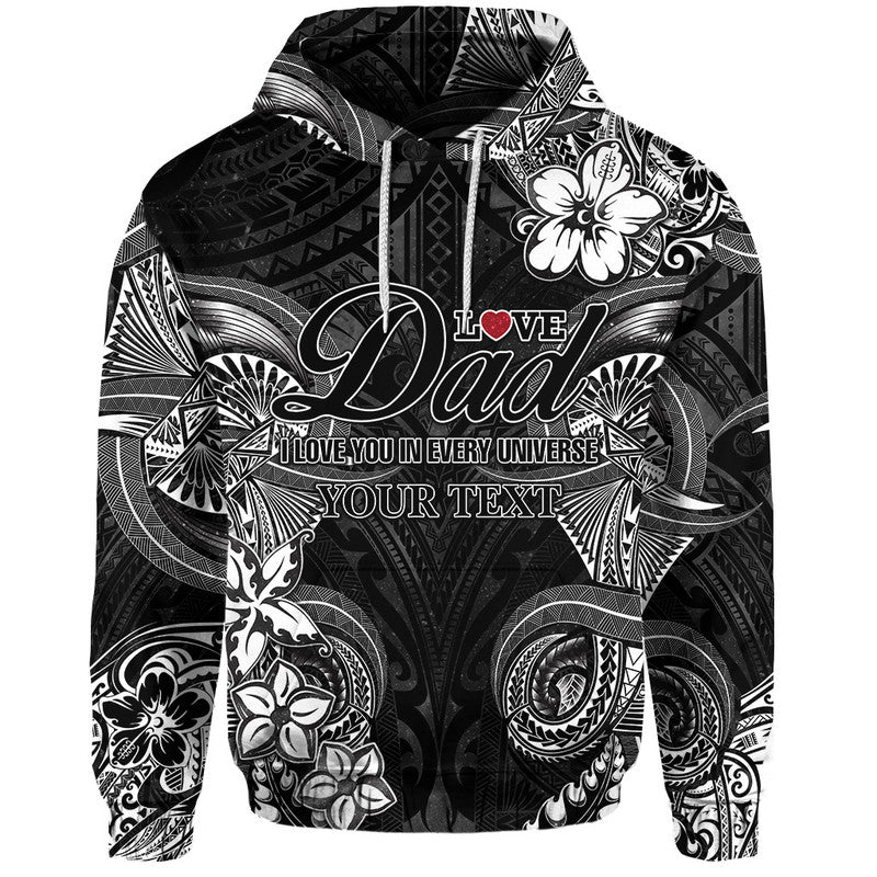 Custom Polynesian Fathers Day Hoodie I Love You In Every Universe Black LT8 - Wonder Print Shop