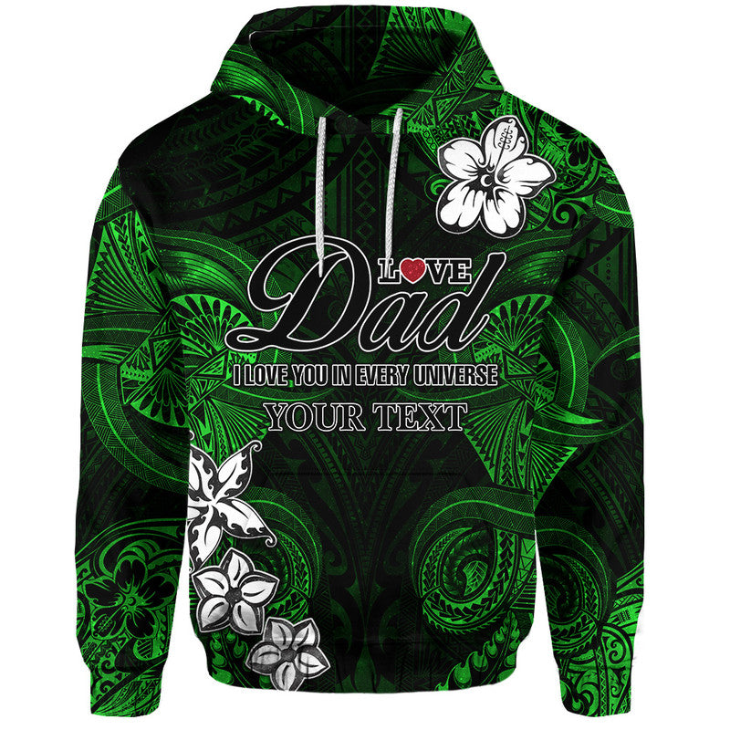 Custom Polynesian Fathers Day Hoodie I Love You In Every Universe Green LT8 - Wonder Print Shop