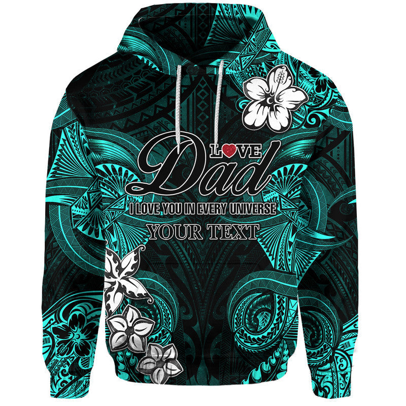 Custom Polynesian Fathers Day Hoodie I Love You In Every Universe Turquoise LT8 - Wonder Print Shop