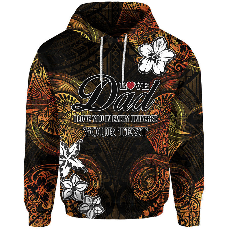 Custom Polynesian Fathers Day Hoodie I Love You In Every Universe Gold LT8 - Wonder Print Shop