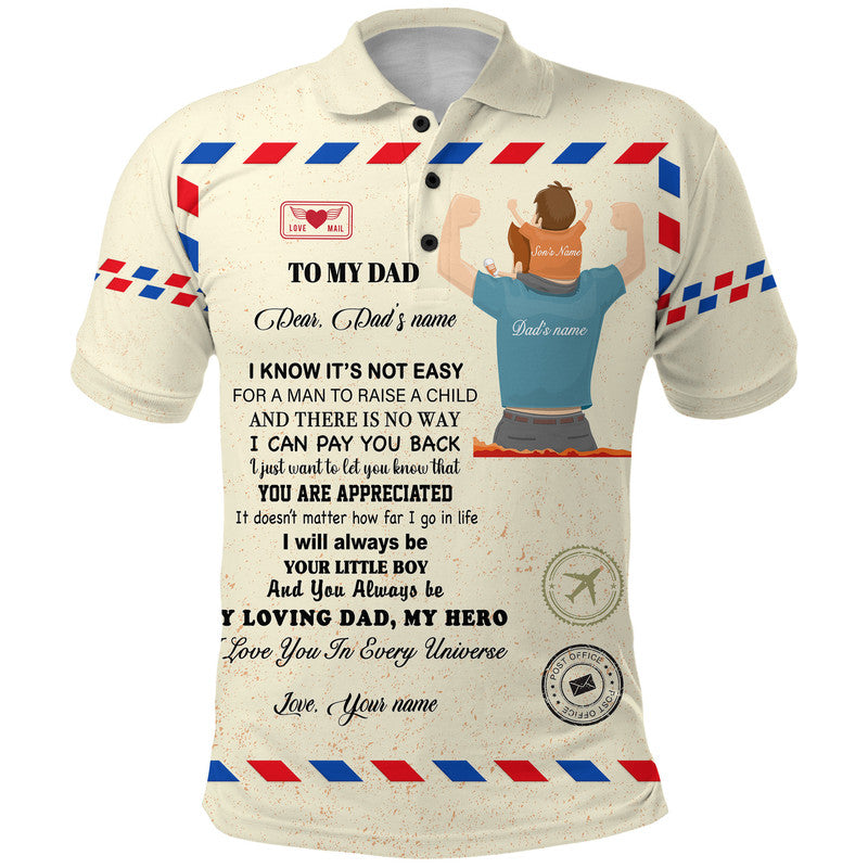 Custom Father Day Polo Shirt Letter From Son Simple Style LT8 - Wonder Print Shop