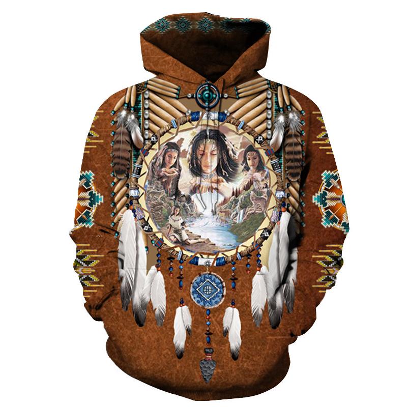 Dreamcatcher Woman Native American All Over Hoodie LT10 - Wonder Print Shop