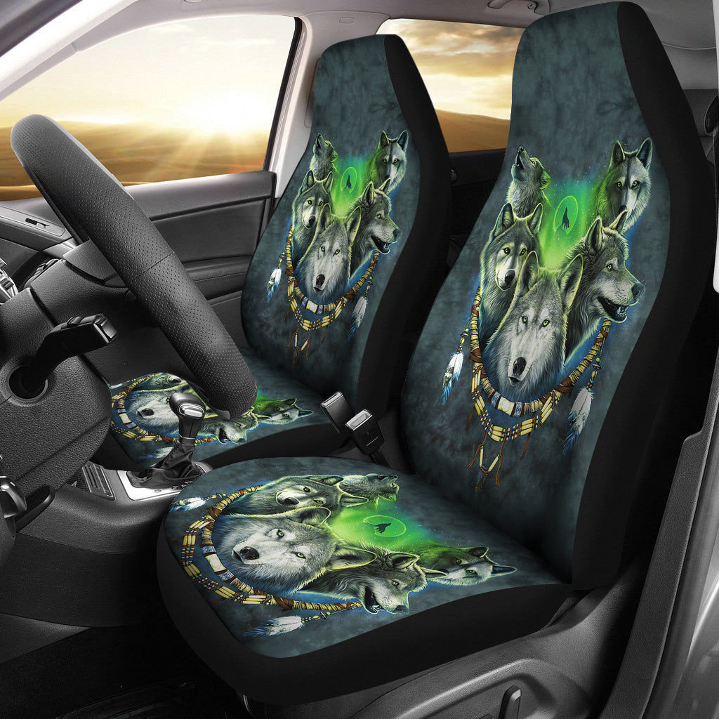 Wolf Pack Moon Light All Car Seat Covers LT10 - Wonder Print Shop