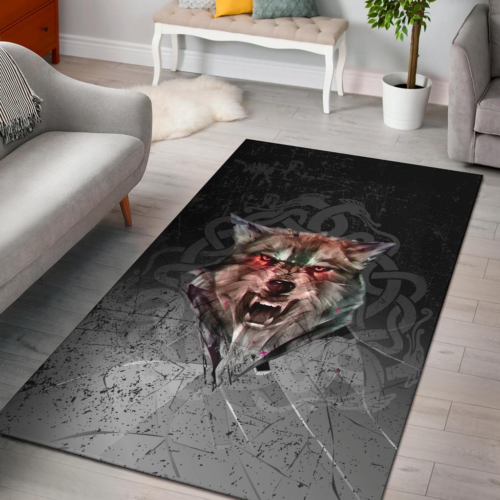 Viking Area Rug Fenrir Norse Wolf RLT12 - Wonder Print Shop