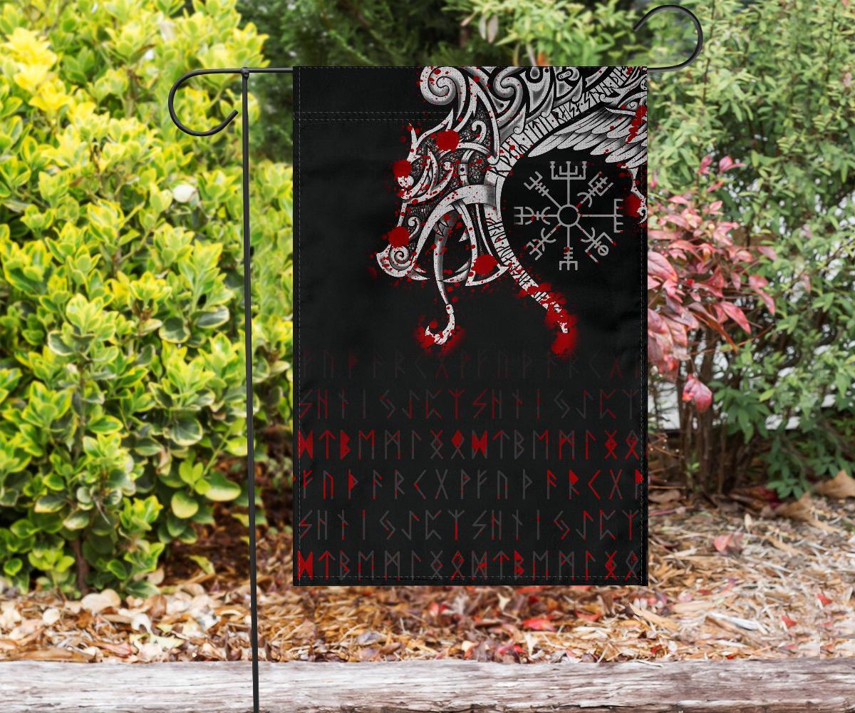 Viking Garden Flag, Dragon and Vegvisir Blood Tattoo RLT12 - Wonder Print Shop