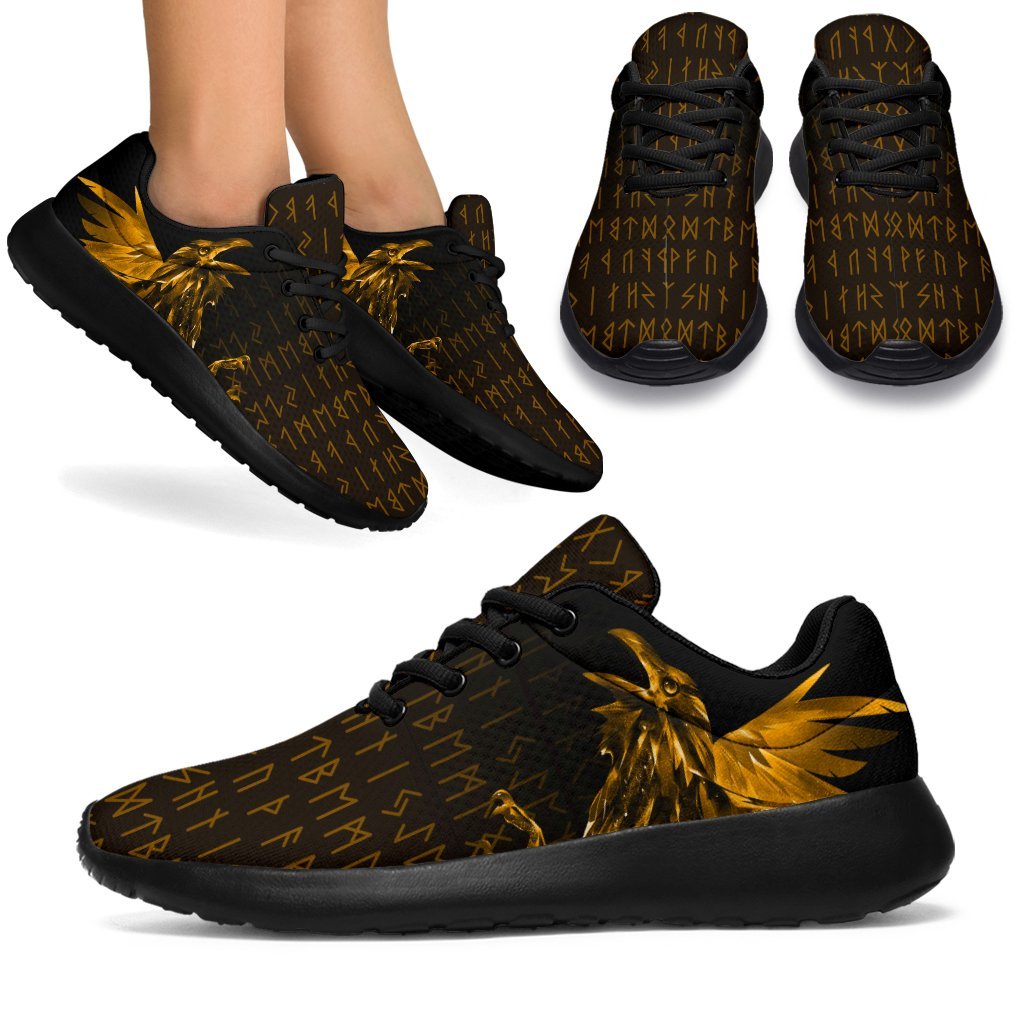 viking-sporty-sneakers-the-raven-of-odin-rune-gold