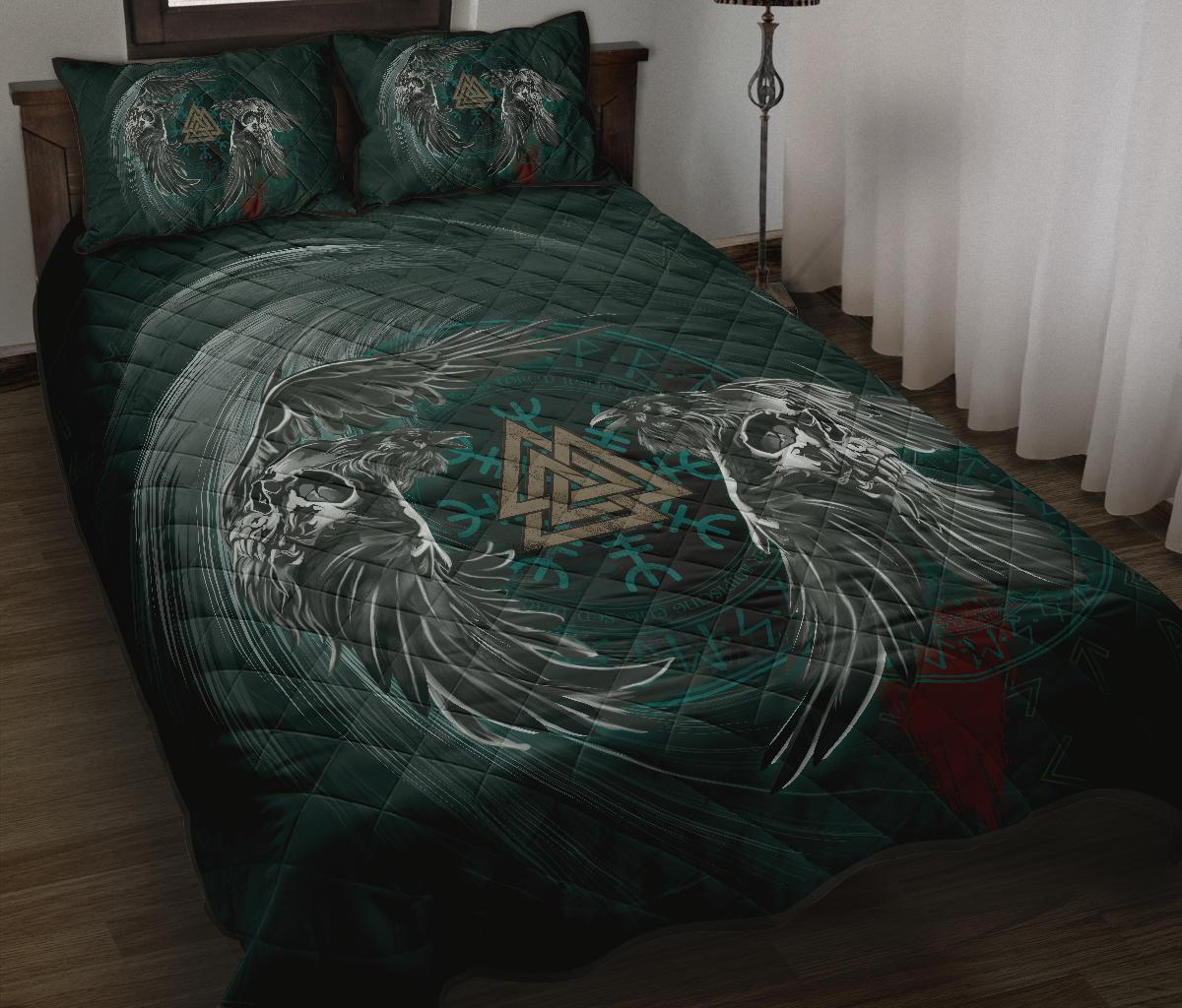 Viking Quilt Bed Set Ravens Skull Tattoo 9 RLT12 - Wonder Print Shop