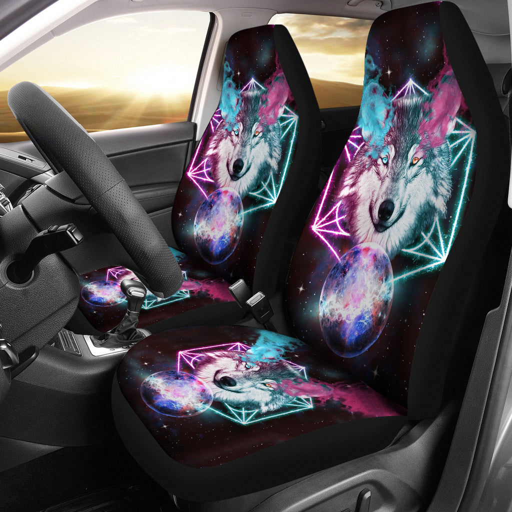 Wolf and Smoke Galaxy Car Seat Covers LT10 - Wonder Print Shop