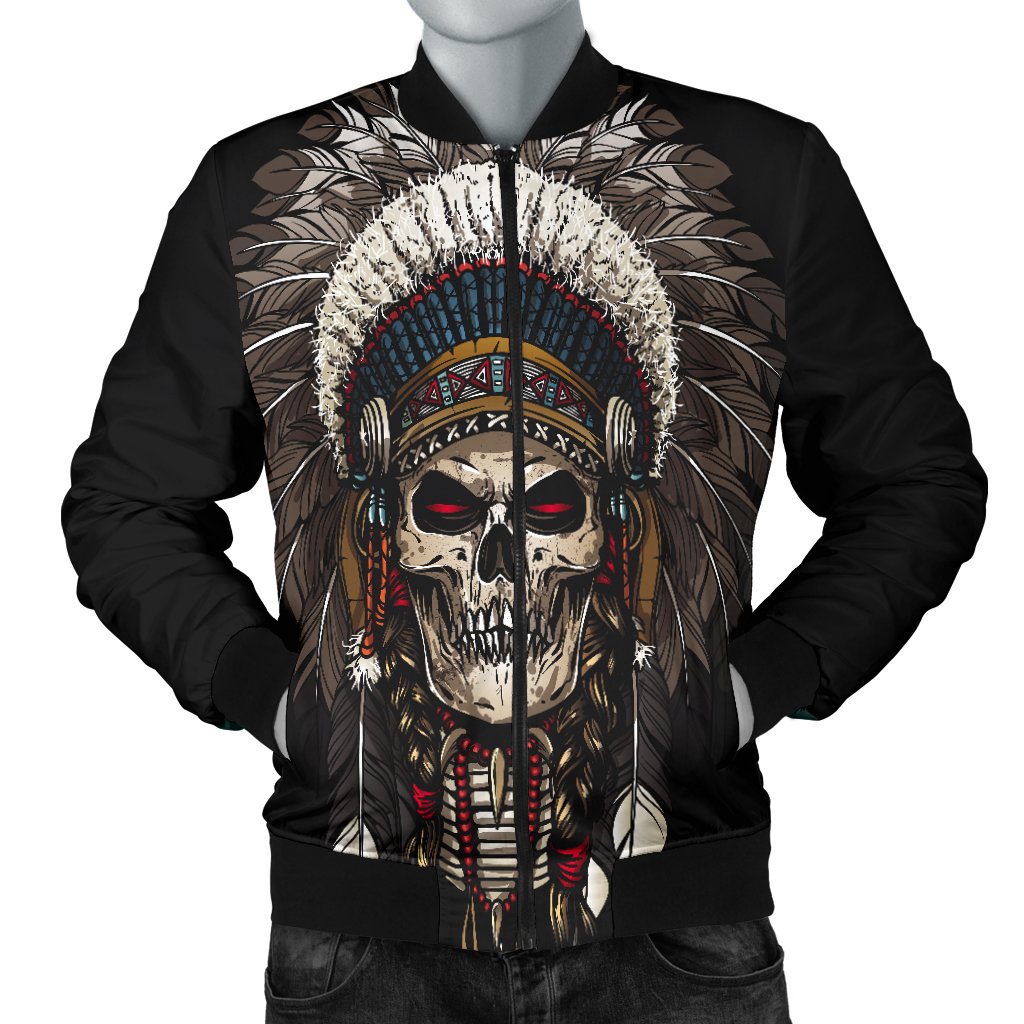 Skull Chief Native American Bomber Jacket LT10 - Wonder Print Shop