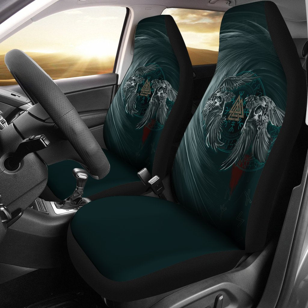 Viking Car Seat Cover Ravens Skull Tattoo 9 RLT12 - Wonder Print Shop