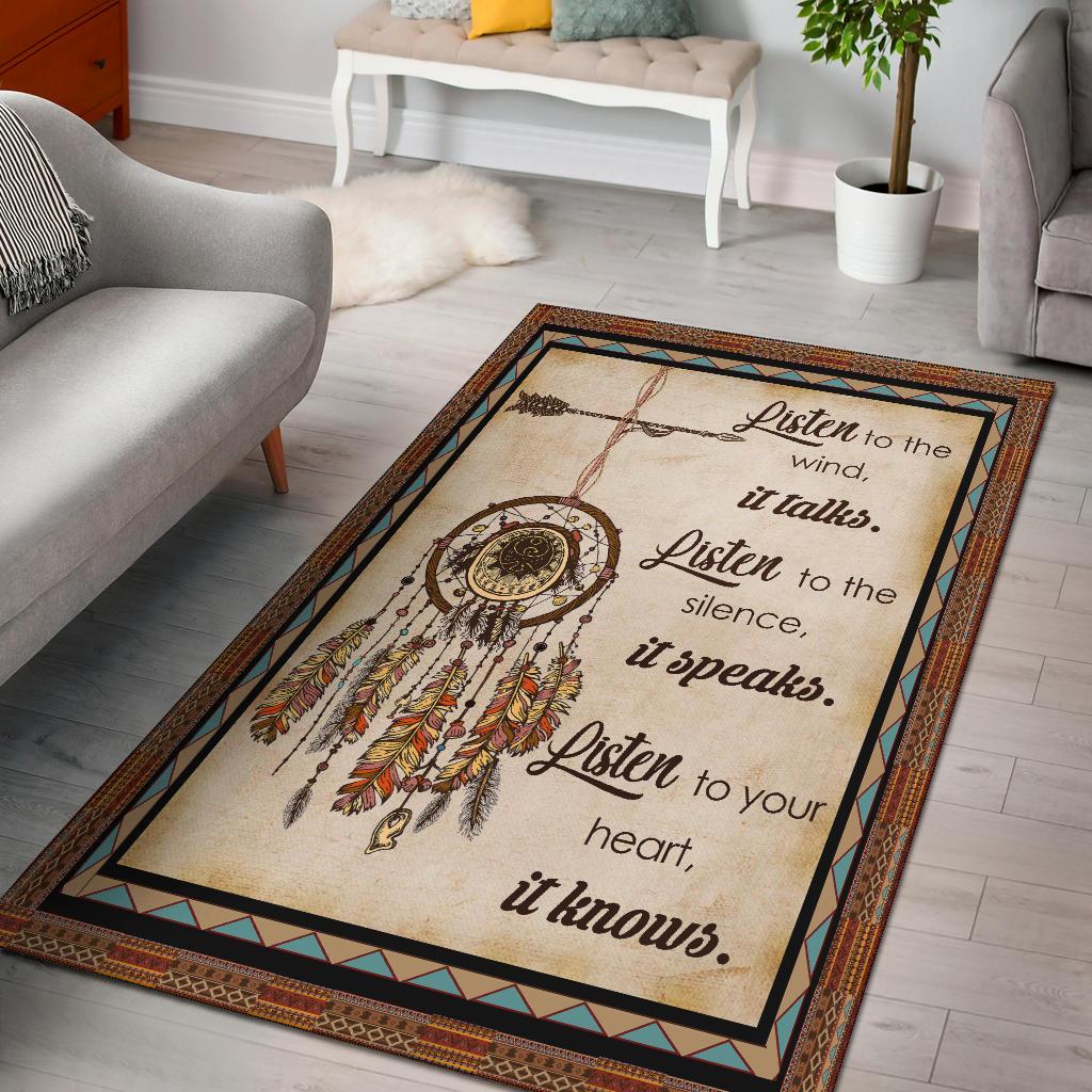 Listen To The Wind It Talks Native American Area Rug LT10 - Wonder Print Shop