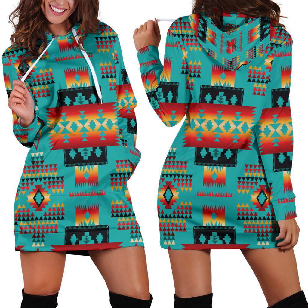 blue-native-tribes-pattern-native-american-hoodie-dress