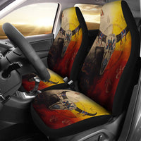 Bison Medicine Wheel Car Seat Covers, multicolor front seat back and cushion