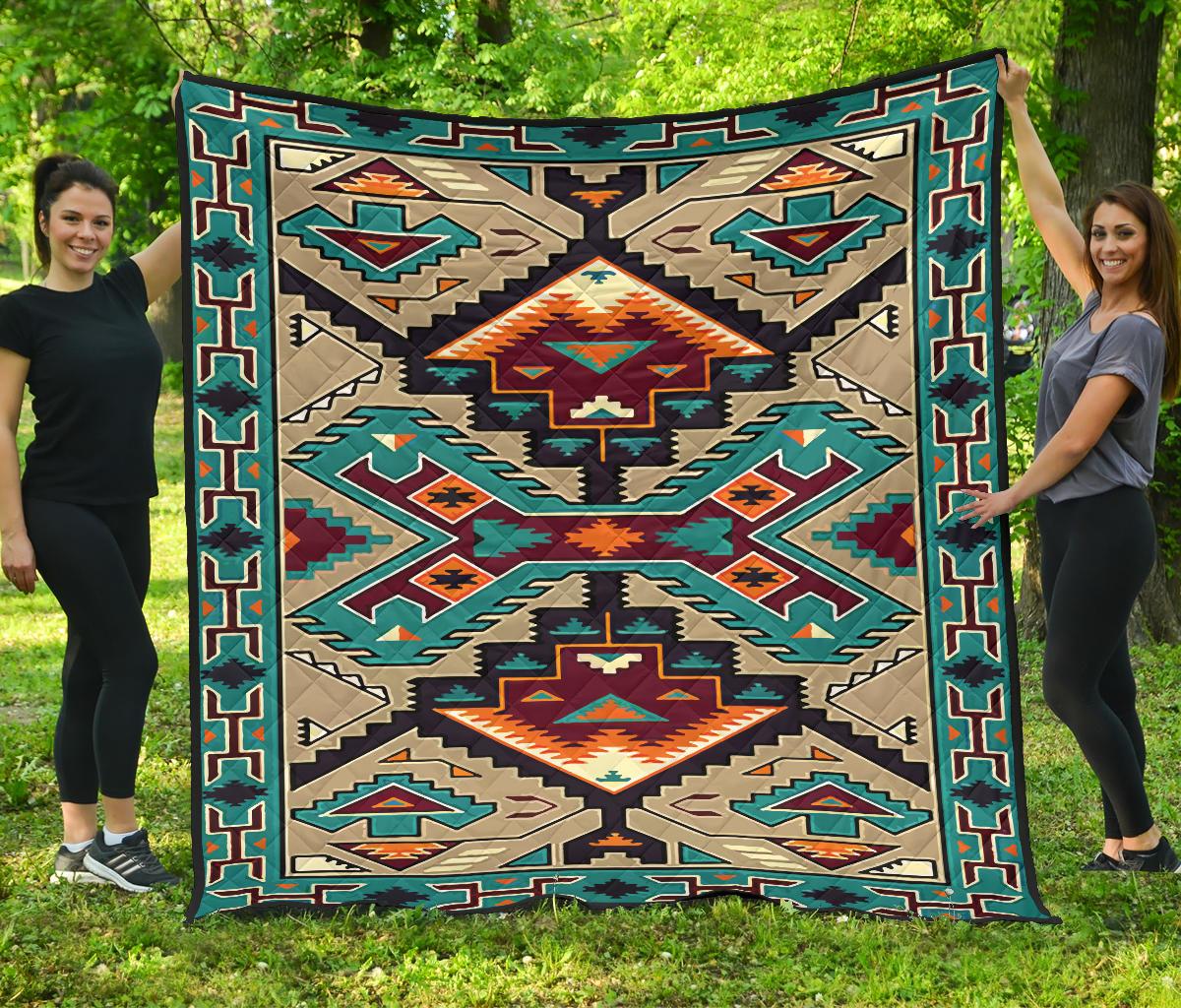 blue-united-tribes-art-native-american-design-premium-quilt