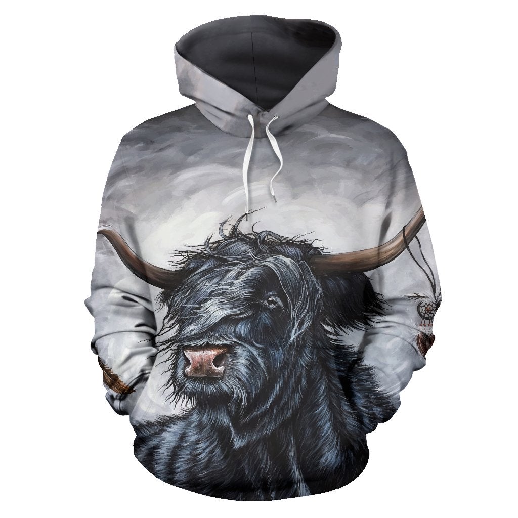 Scotland Hoodie - Scottish Highland Cow - Wonder Print Shop