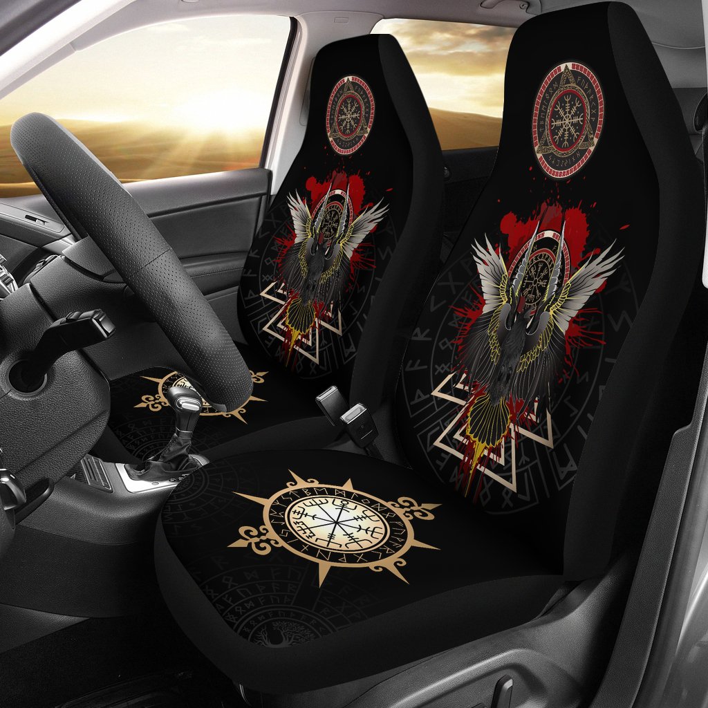 Viking Car Seat Cover Raven Of Odin Special Version RLT12 - Wonder Print Shop