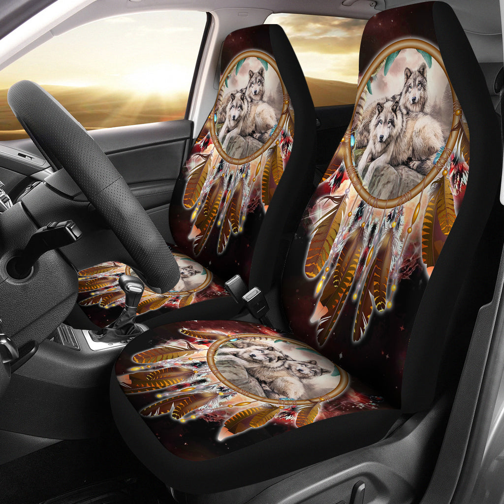 Wolves Red Galaxy Car Seat Covers LT10 - Wonder Print Shop