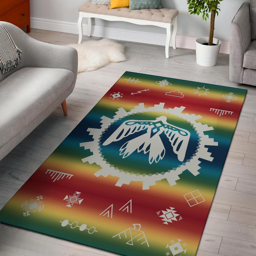 Thunderbird Rainbow Native American Design Area Rug LT10 - Wonder Print Shop