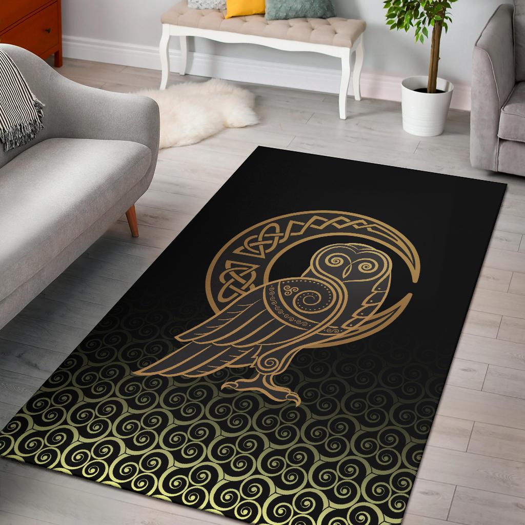 Viking Area Rug Owl Celtic On Triskels Background RLT12 - Wonder Print Shop