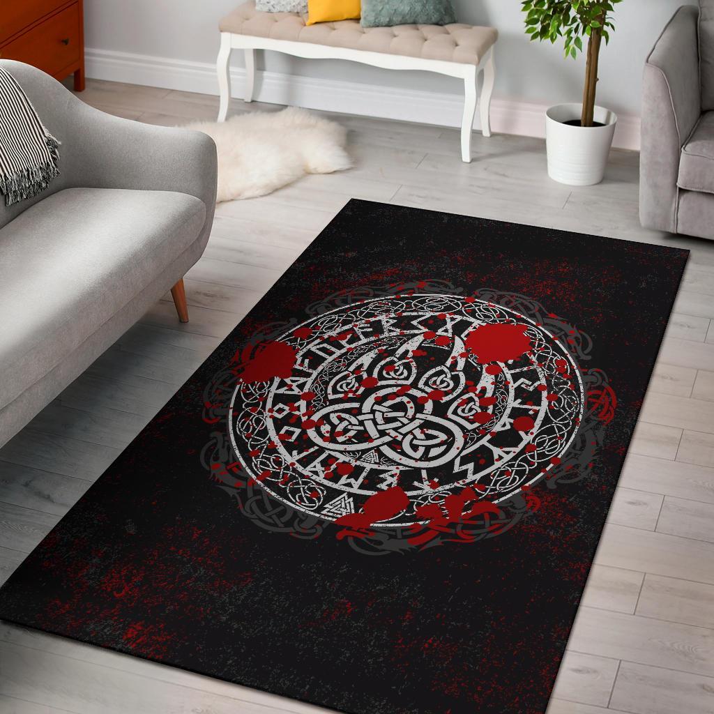 Viking Area Rug Viking Bear Claws Blood Tattoo RLT12 - Wonder Print Shop