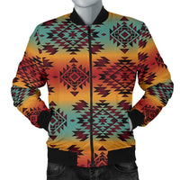 Bomberjacke mit Tribal-Print, durchgehendem Reißverschluss, schwarze Bündchen